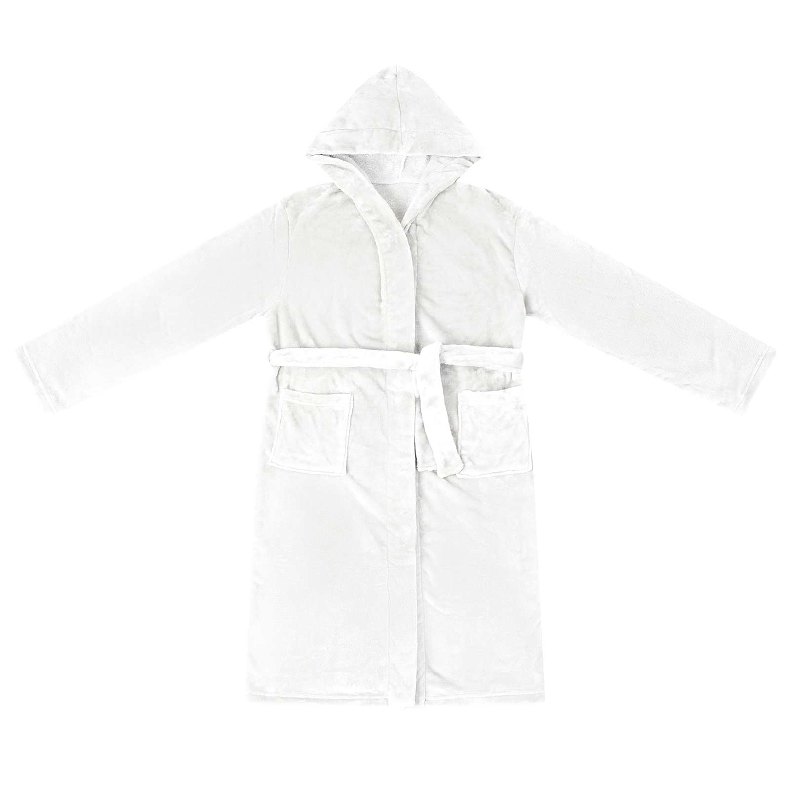 Vidaxl peignoir à capuche blanc xl flanelle