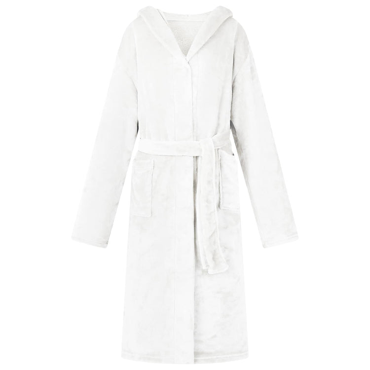 VidaXL peignoir à capuche blanc XXXL flanelle