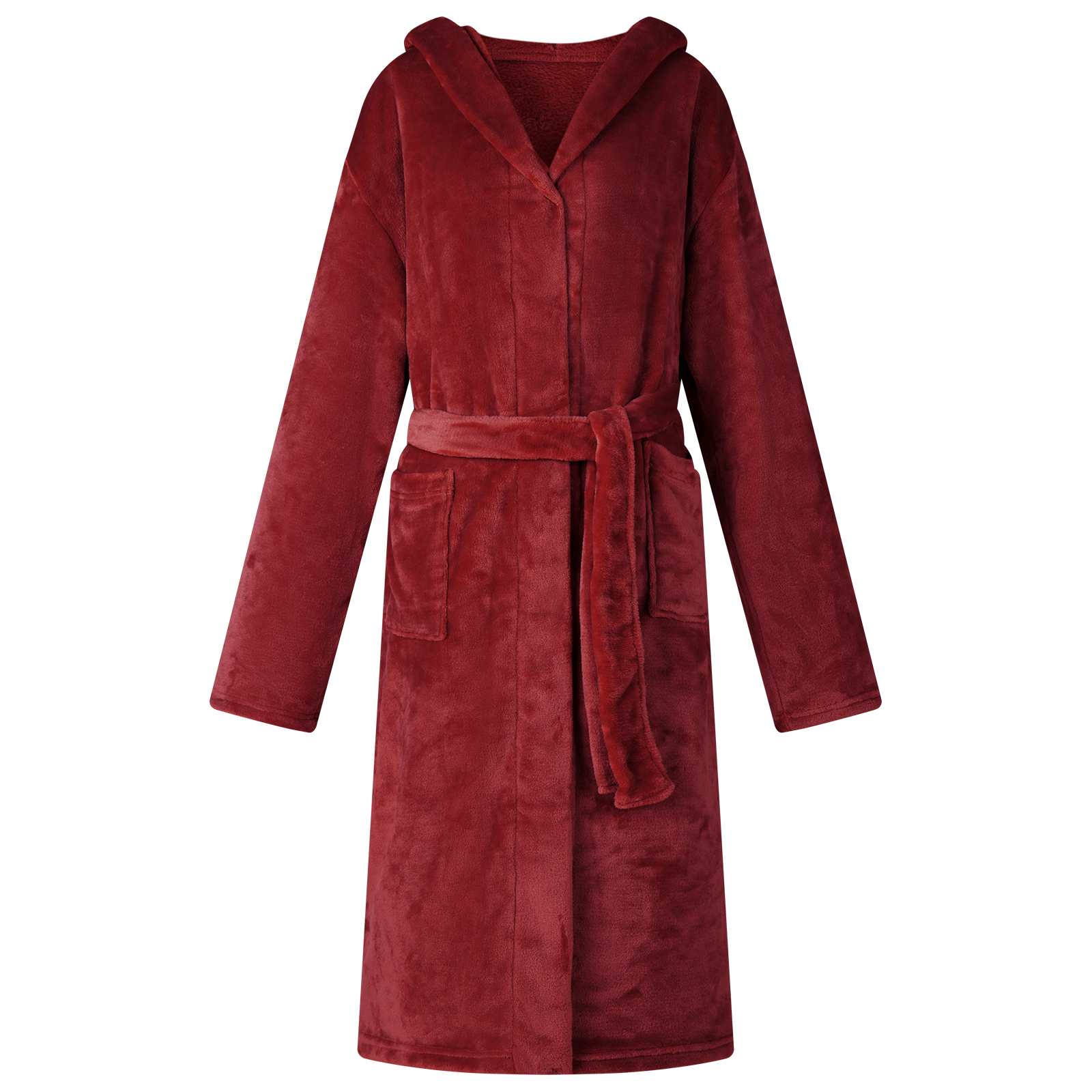VidaXL peignoir à capuche rouge bordeaux l flanelle