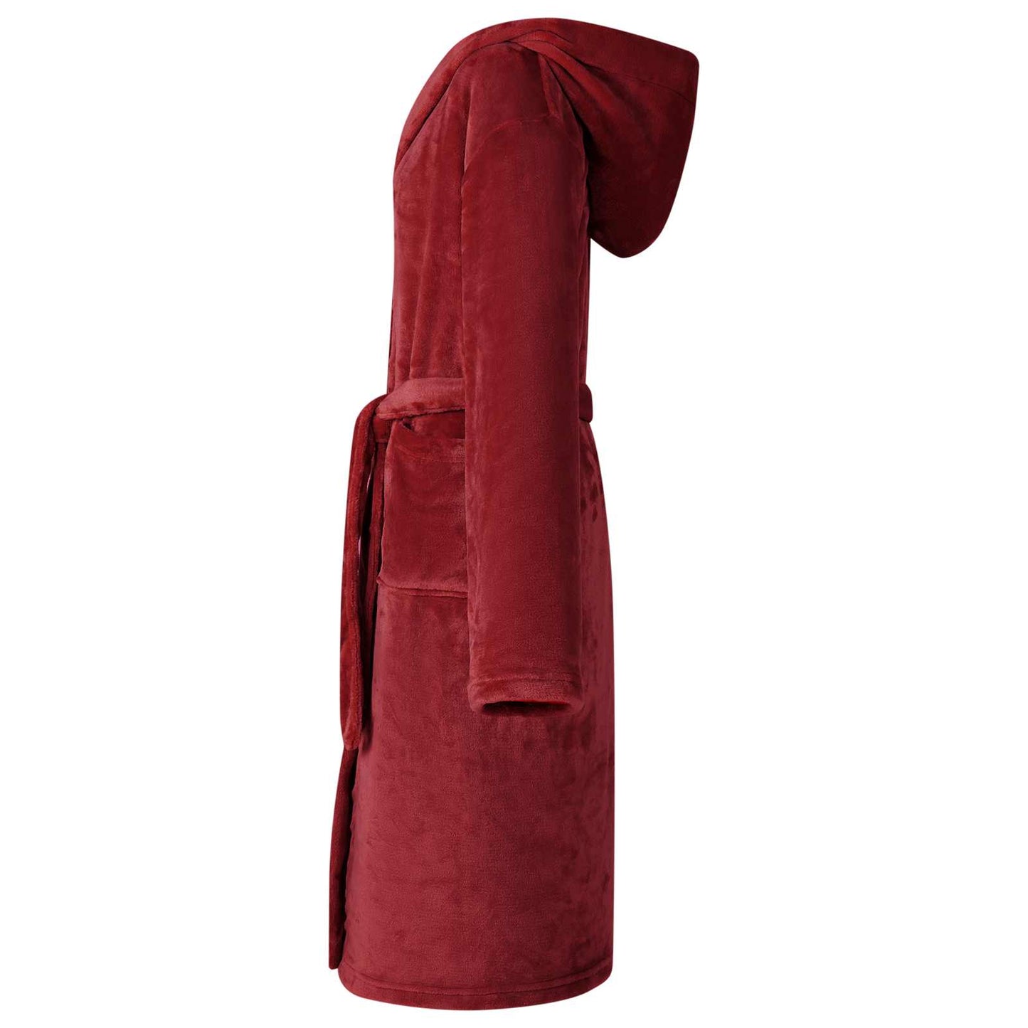 VidaXL peignoir à capuche rouge bordeaux xxl flanelle