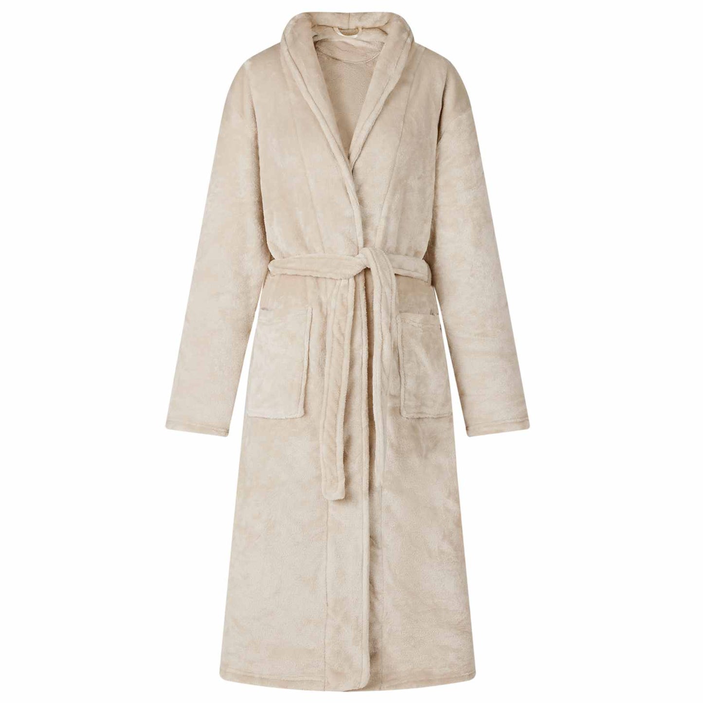 Peignoir Vidaxl sans capuche beige avec flanelle