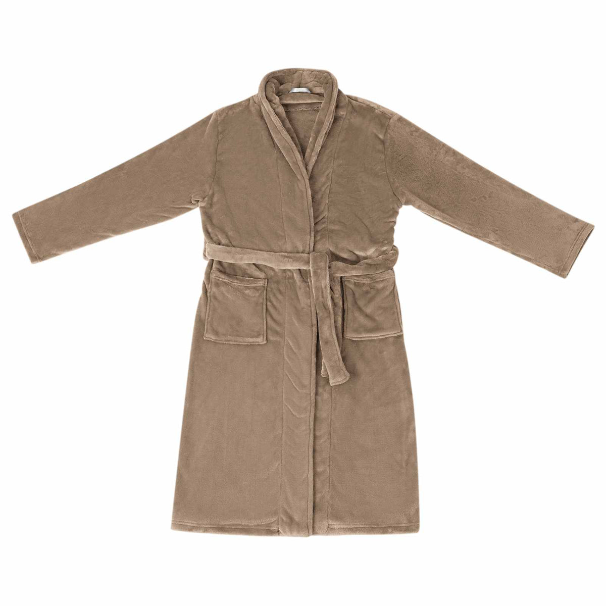 Peignoir VidaXL sans capuche camel avec flanelle