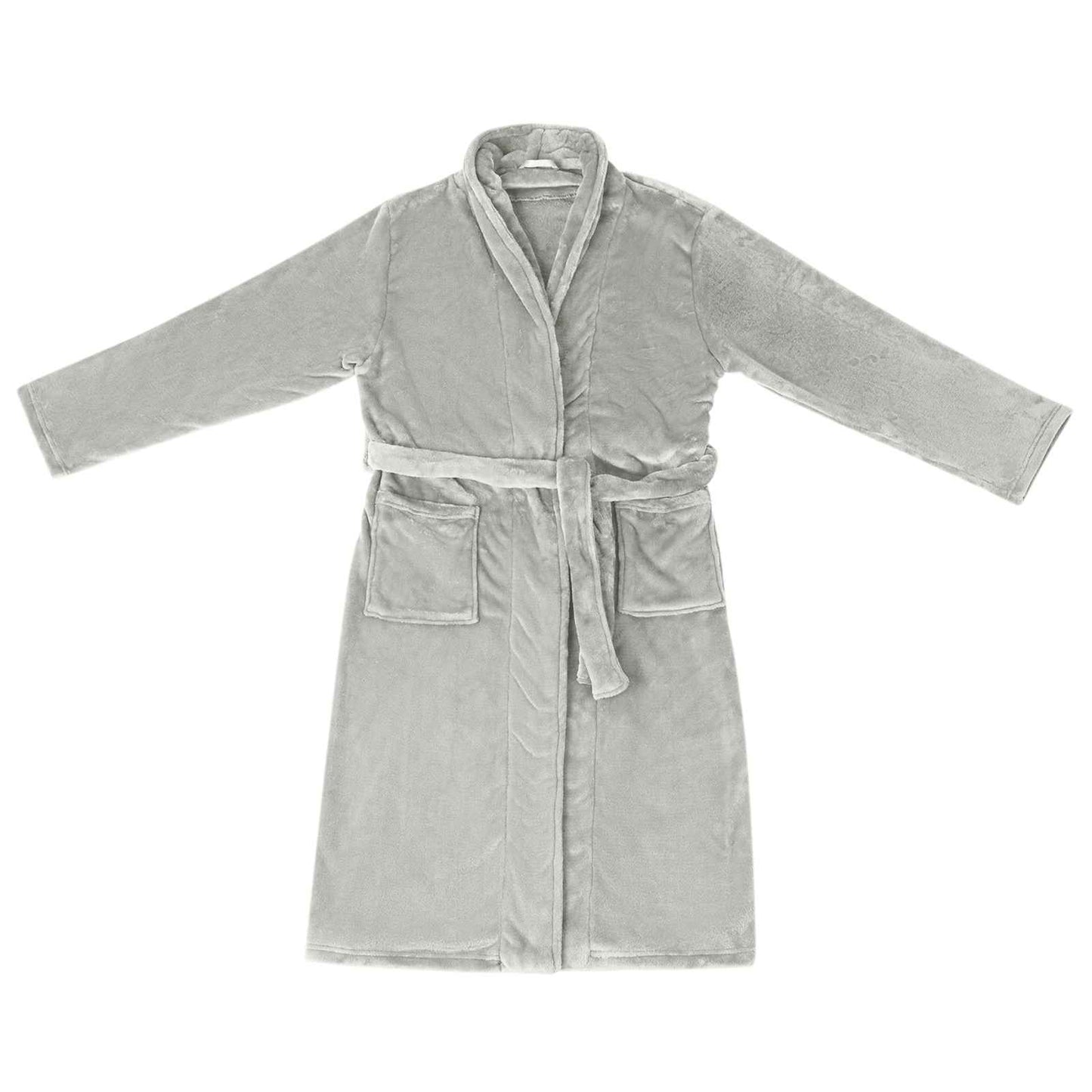 Vidaxl peignoir sans capuche gris xl flanelle