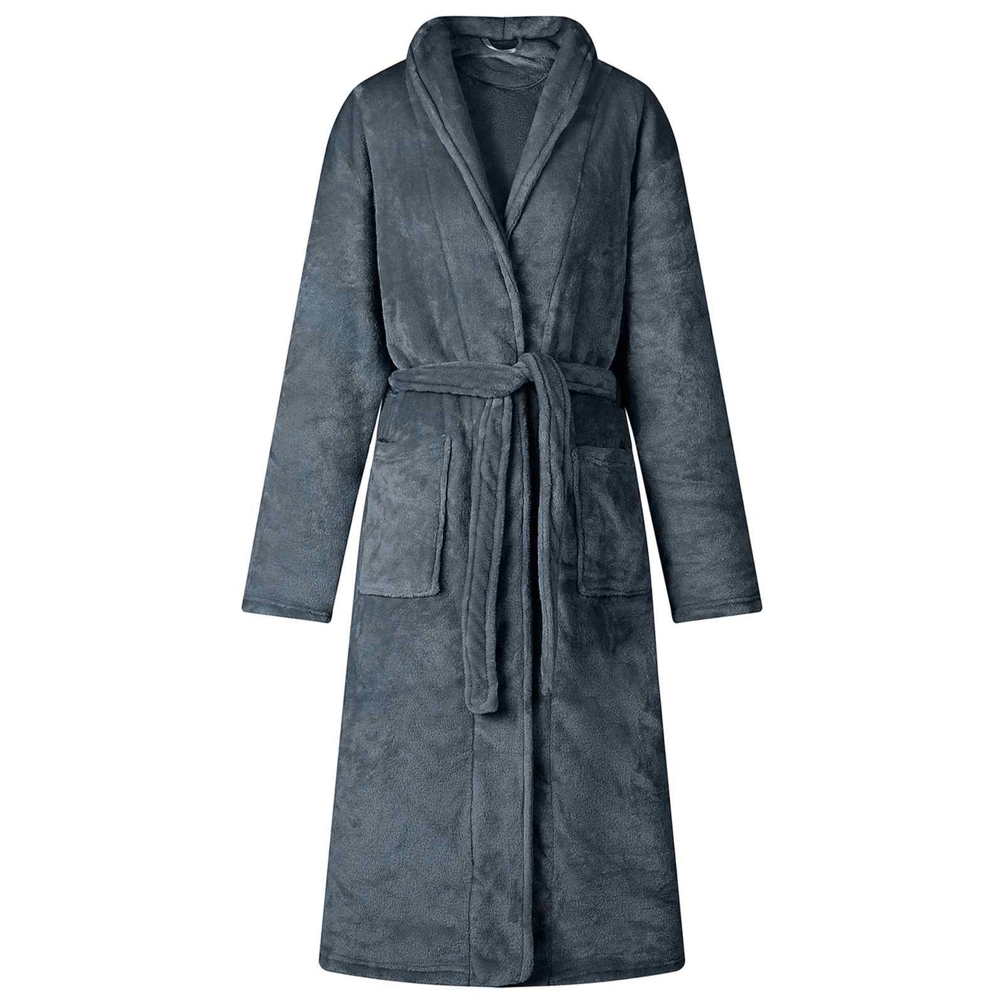 VidaXL peignoir sans capuche bleu marine s flanelle
