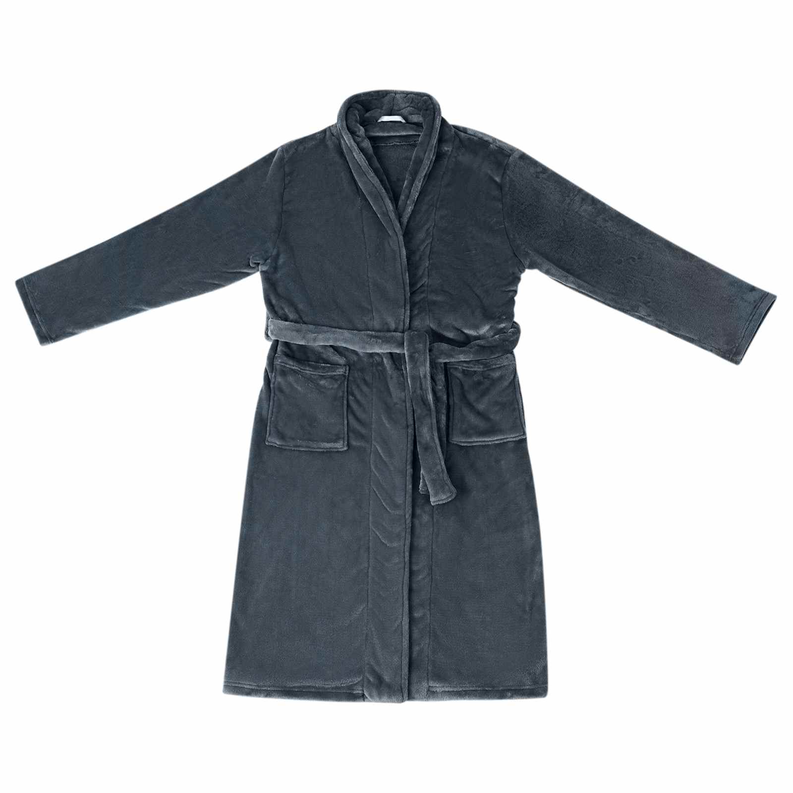 VidaXL peignoir sans capuche bleu marine s flanelle