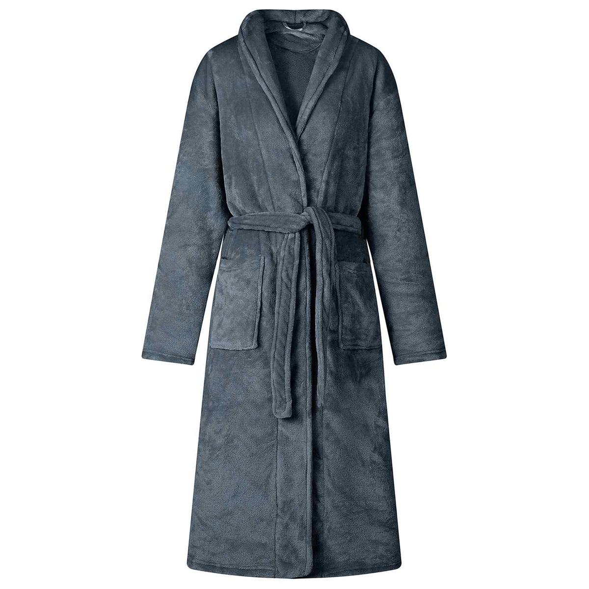 VidaXL peignoir sans capuche bleu marine l flanelle