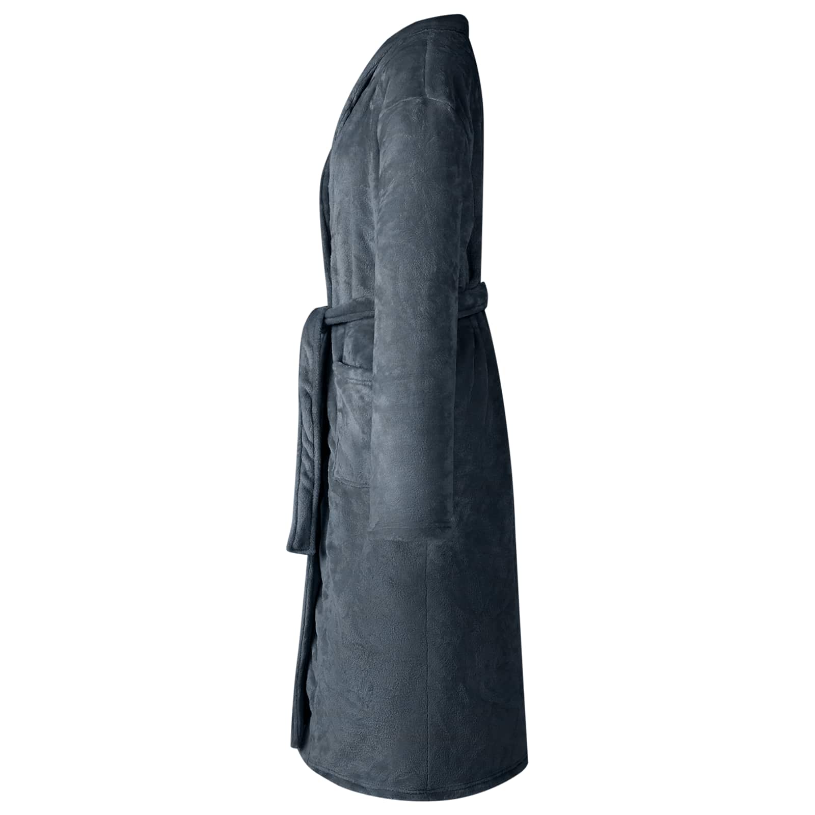 VidaXL peignoir sans capuche bleu marine XXXL flanelle