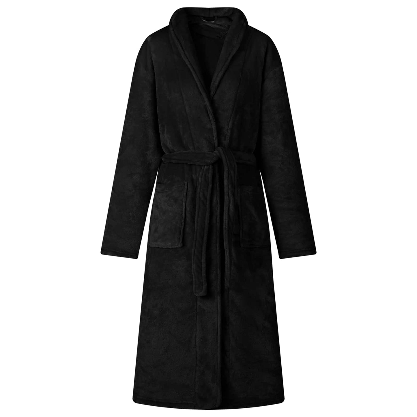 Vidaxl peignoir sans capuche noir xl flanelle