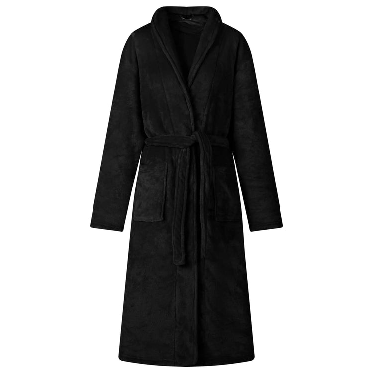 Vidaxl peignoir sans capuche noir xl flanelle