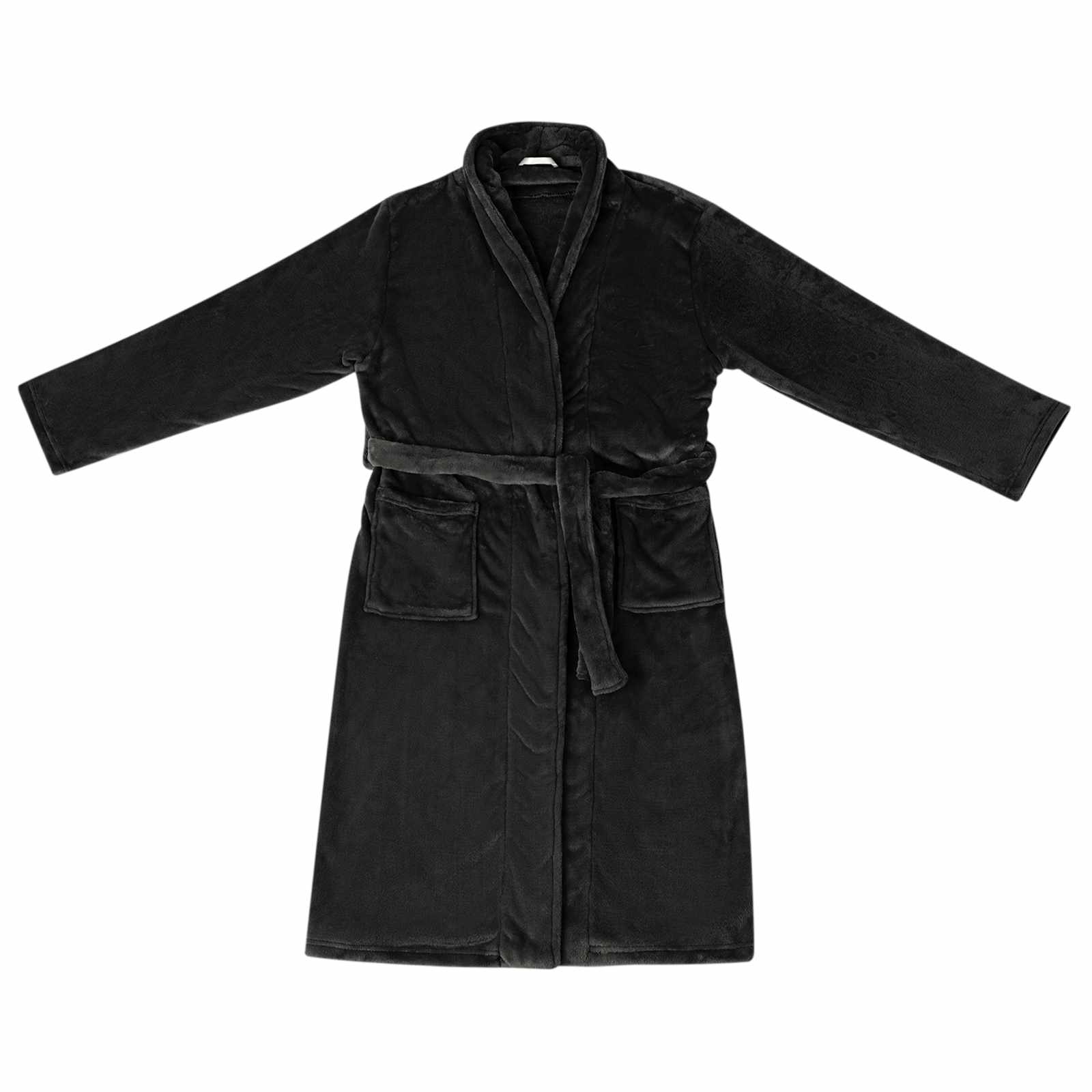 Vidaxl peignoir sans capuche noir xl flanelle