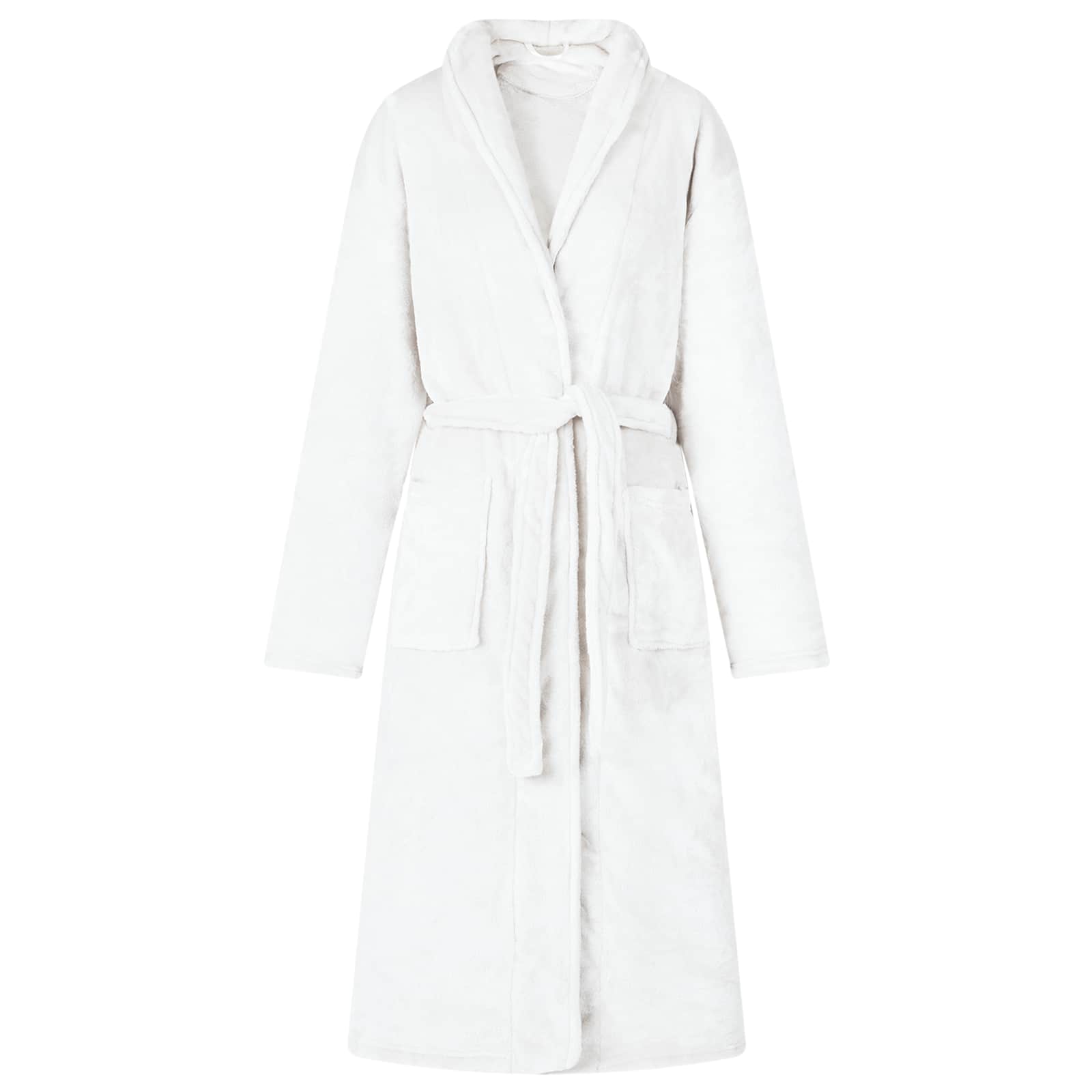 Peignoir VidaXL sans capuche blanc avec flanelle