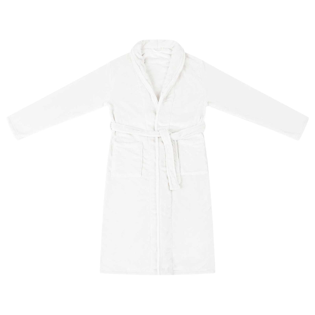Peignoir VidaXL sans capuche blanc avec flanelle