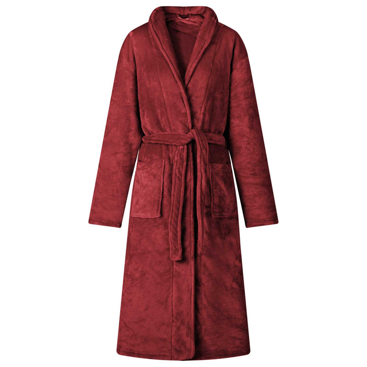Peignoir VidaXL sans capuche flanelle XXXL rouge bordeaux