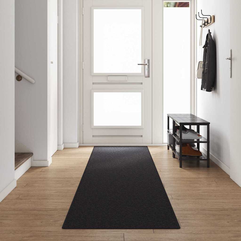 Vidaxl tapis de passage anthracite 80 x 500 cm 100% polypropylène