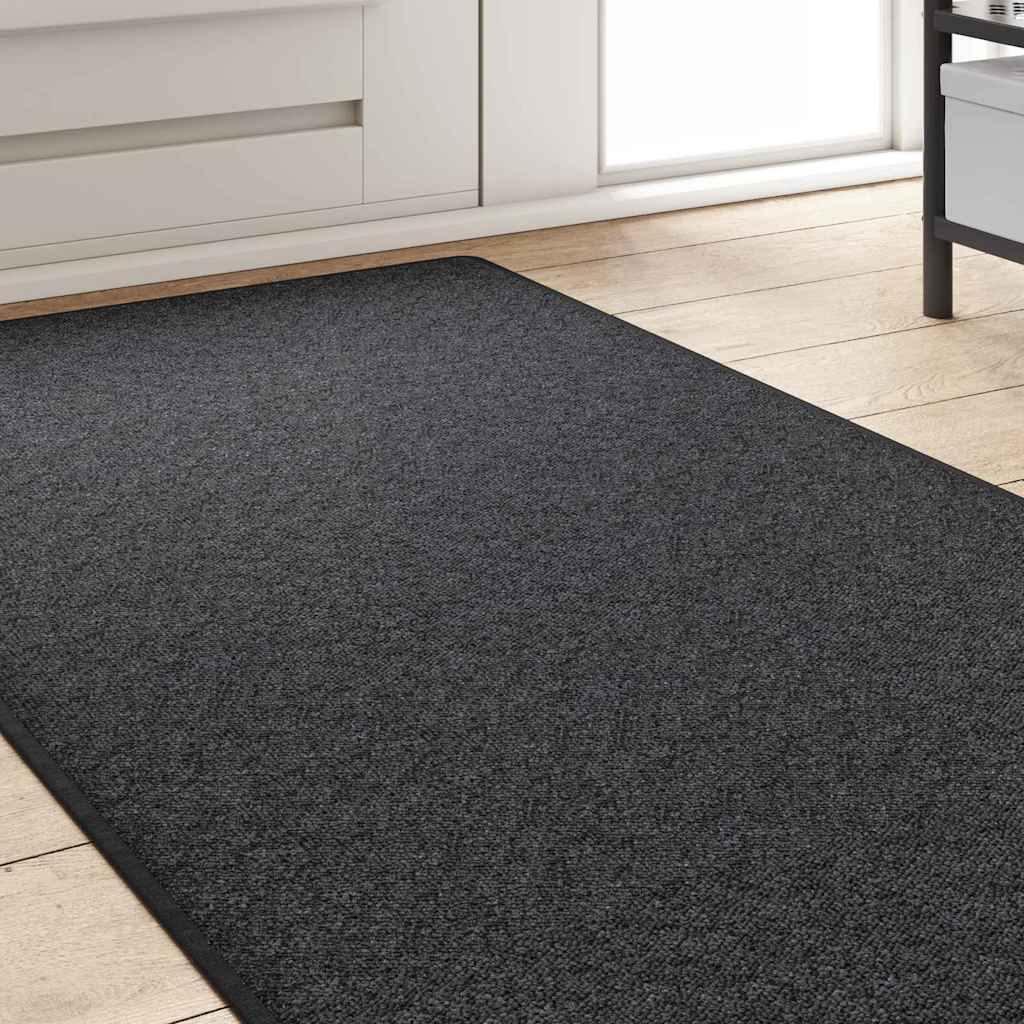 Vidaxl tapis de passage gris foncé 80 x 500 cm 100% polypropylène