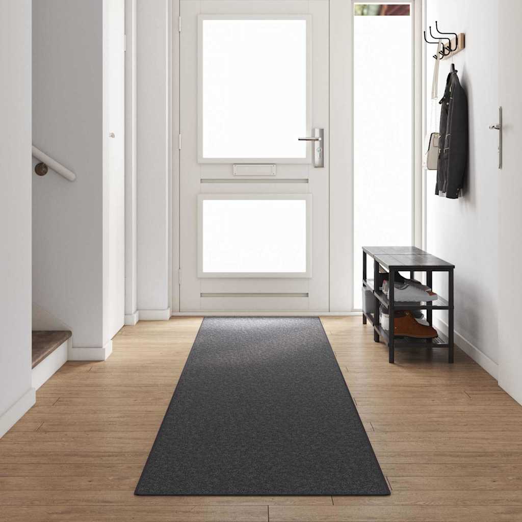 Vidaxl tapis de passage gris foncé 80 x 500 cm 100% polypropylène