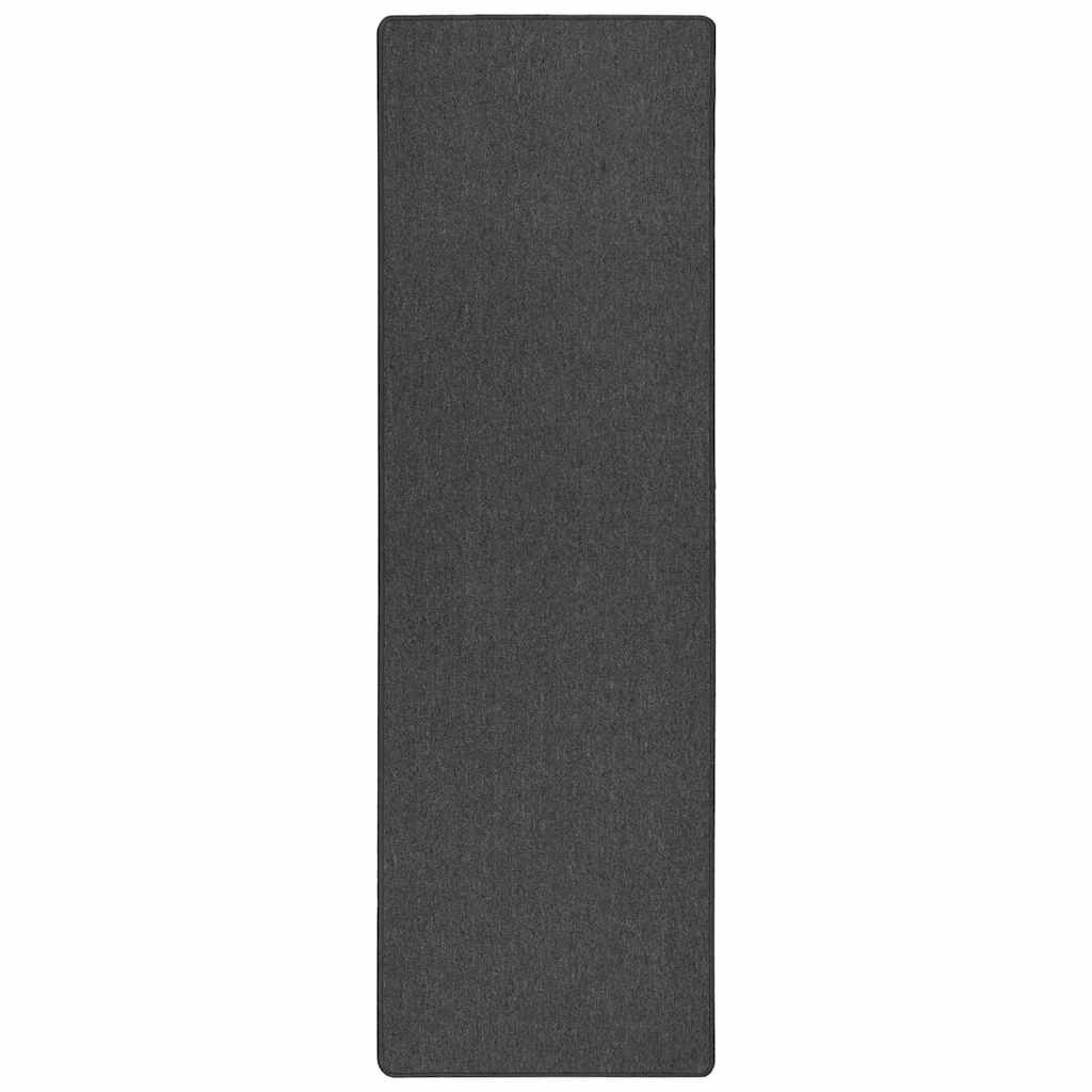 Vidaxl tapis de passage gris foncé 80 x 500 cm 100% polypropylène