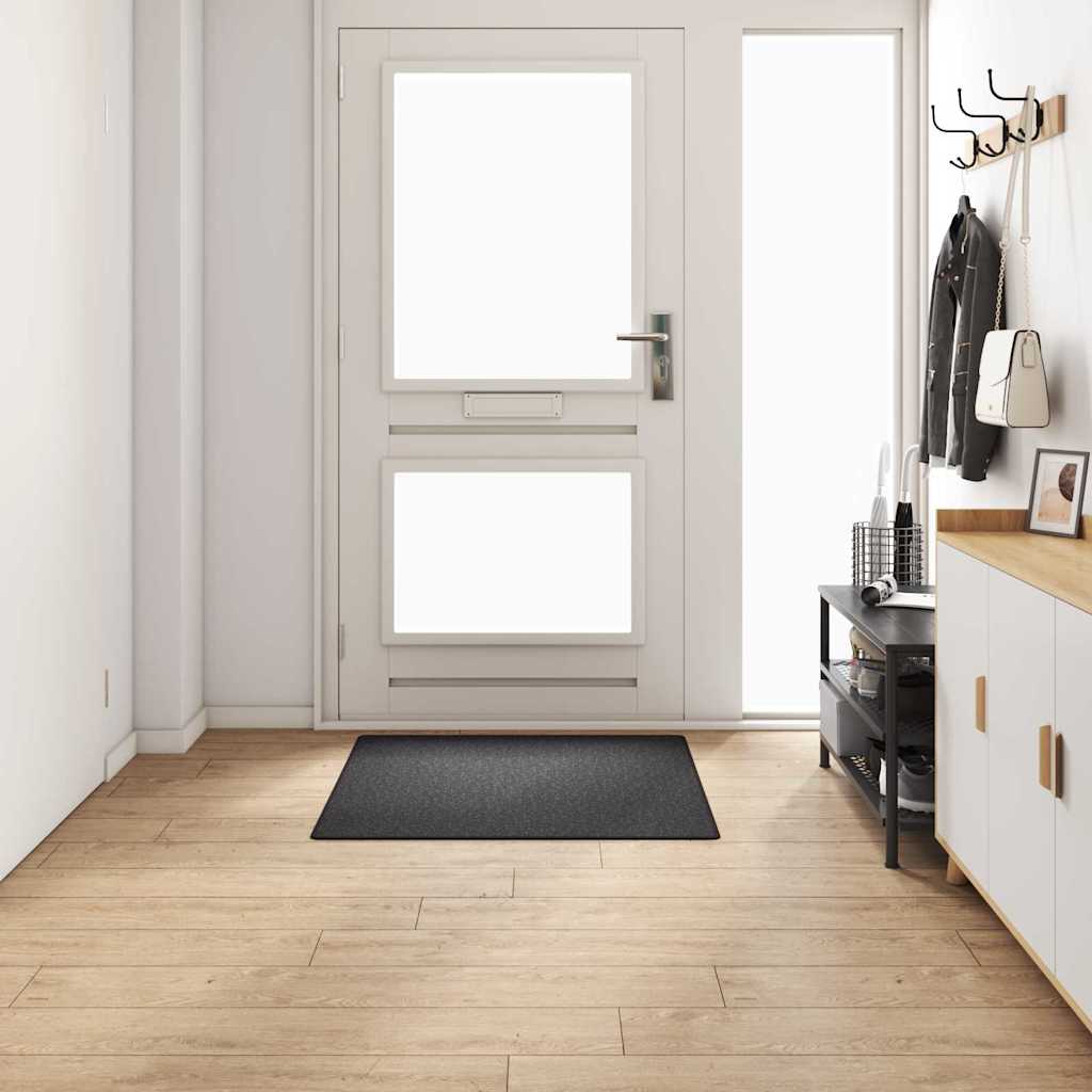 Vidaxl tapis de passage gris foncé 100 x 100 cm 100% polypropylène