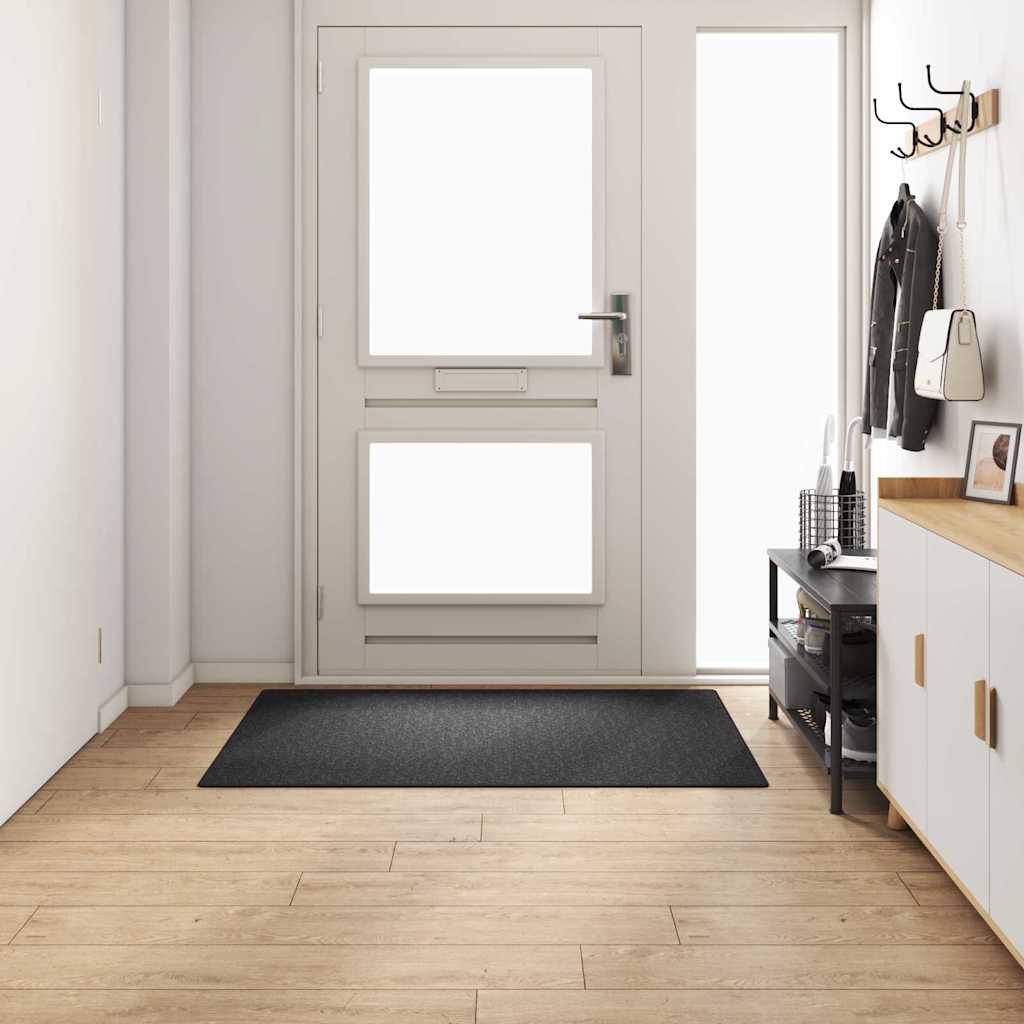 Vidaxl tapis de passage gris foncé 100 x 150 cm 100% polypropylène
