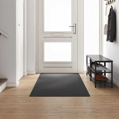 Vidaxl tapis de passage gris foncé 100 x 300 cm 100% polypropylène
