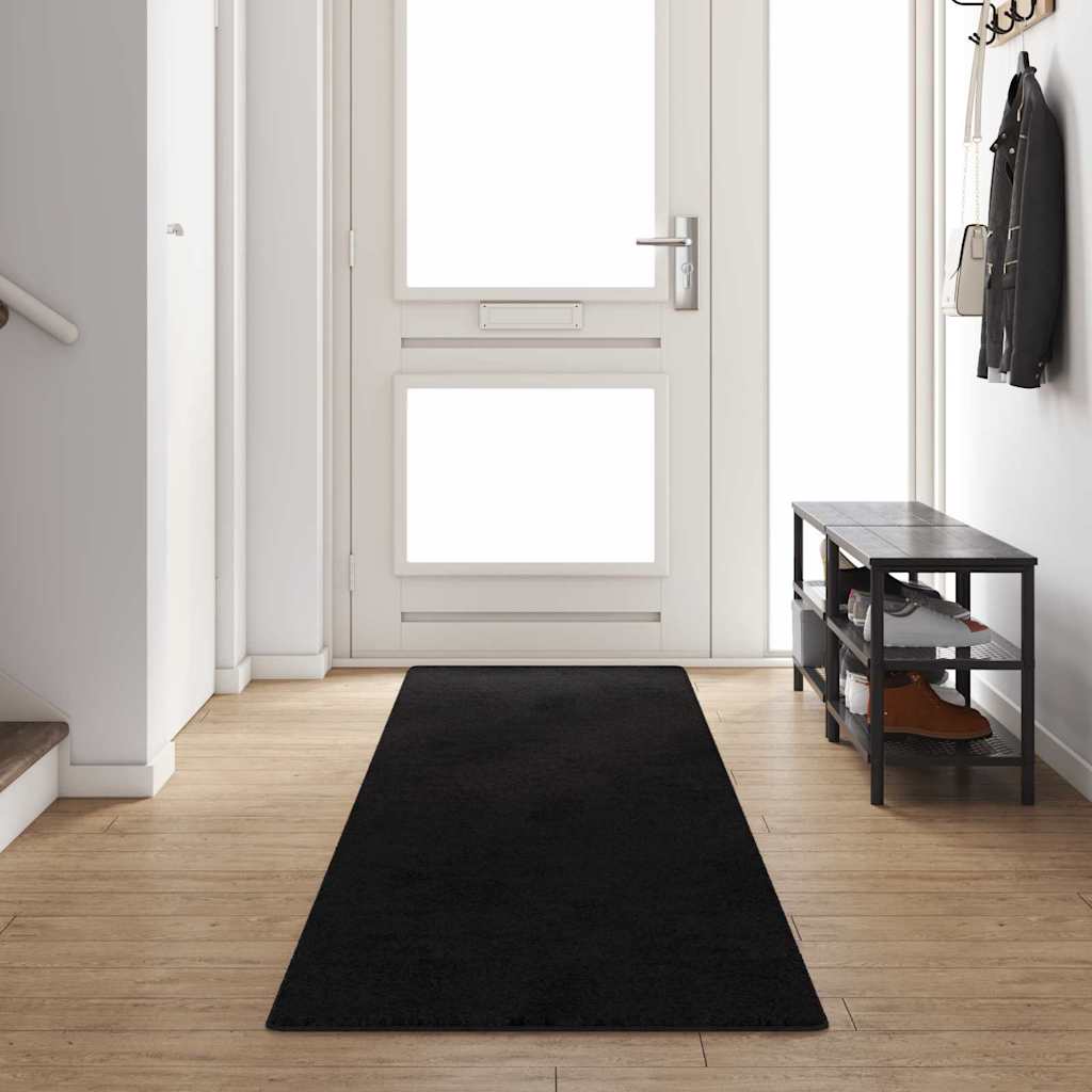 Vidaxx tapis de passage noir 80 x 400 cm 100% polypropylène touffe