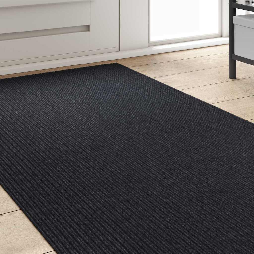 Vidaxl tapis de passage anthracite 80 x 250 cm tissu
