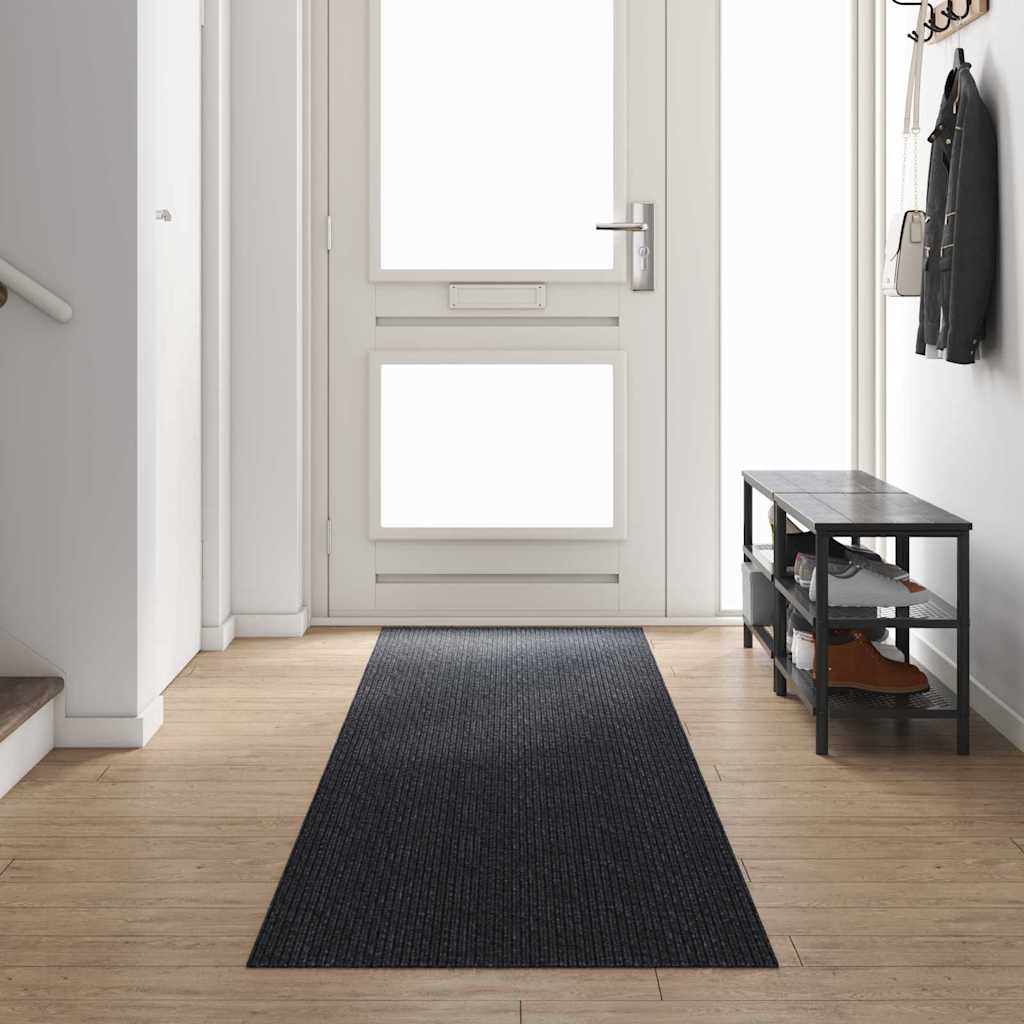 Vidaxl tapis de passage anthracite 80 x 400 cm tissu