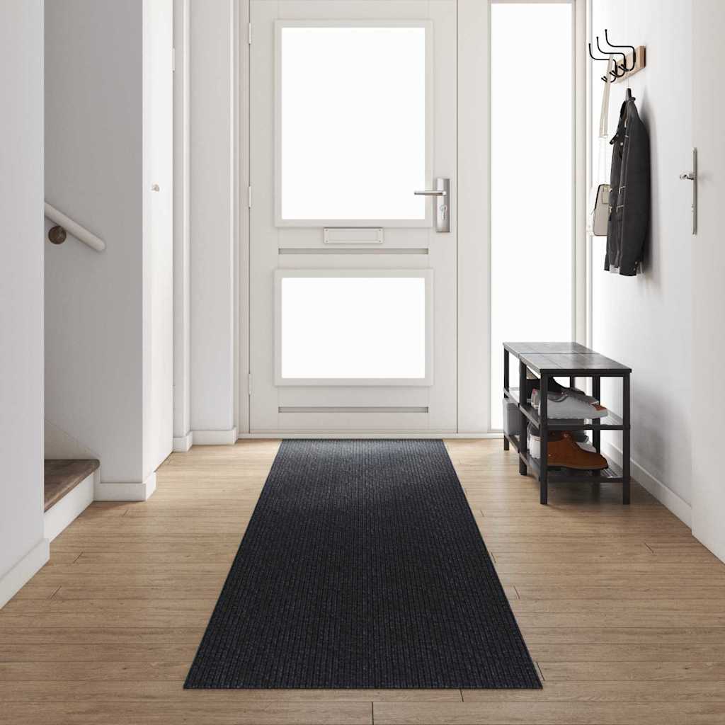 Vidaxl tapis de passage anthracite 80 x 500 cm tissu