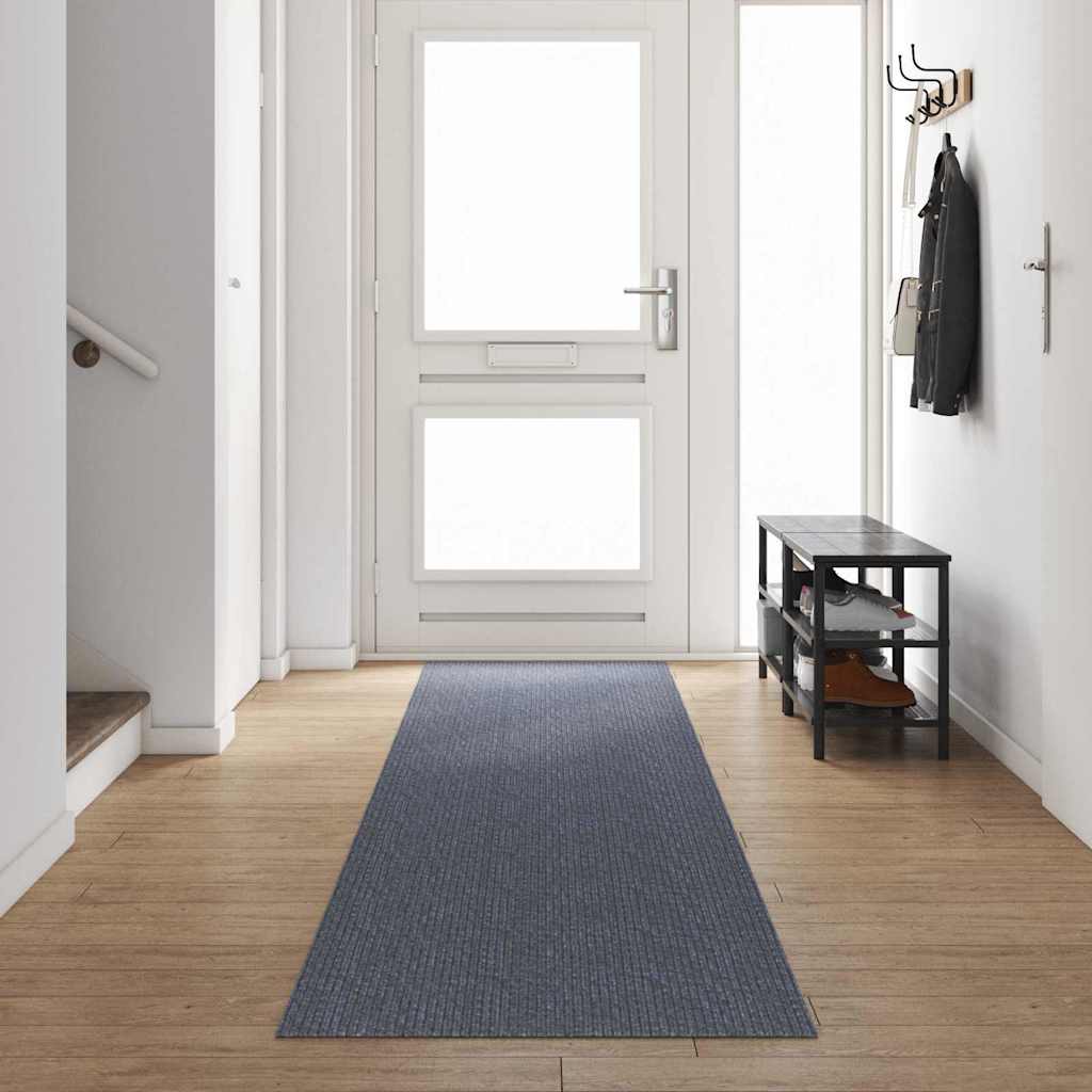 Vidaxl tapis de passage gris clair 80 x 500 cm tissu