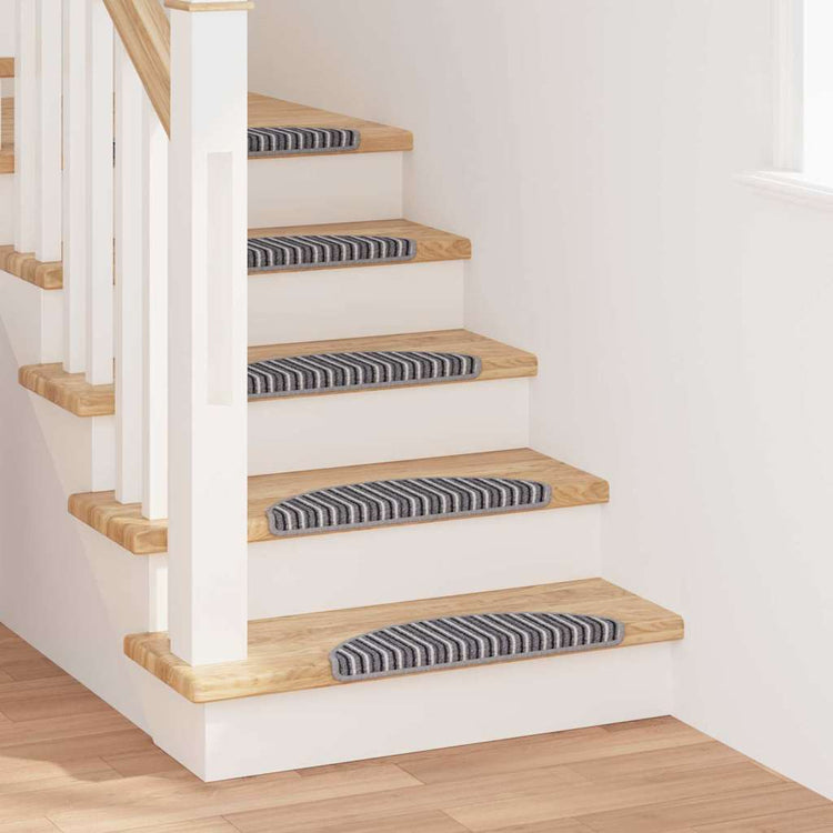 Vidaxx tapis d'escalier autocollants 15 pcs gris 56 x 17 x 3 cm
