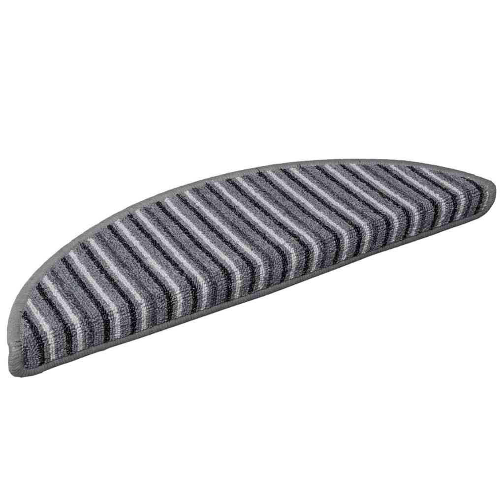 Vidaxx tapis d'escalier autocollants 15 pcs gris 56 x 17 x 3 cm