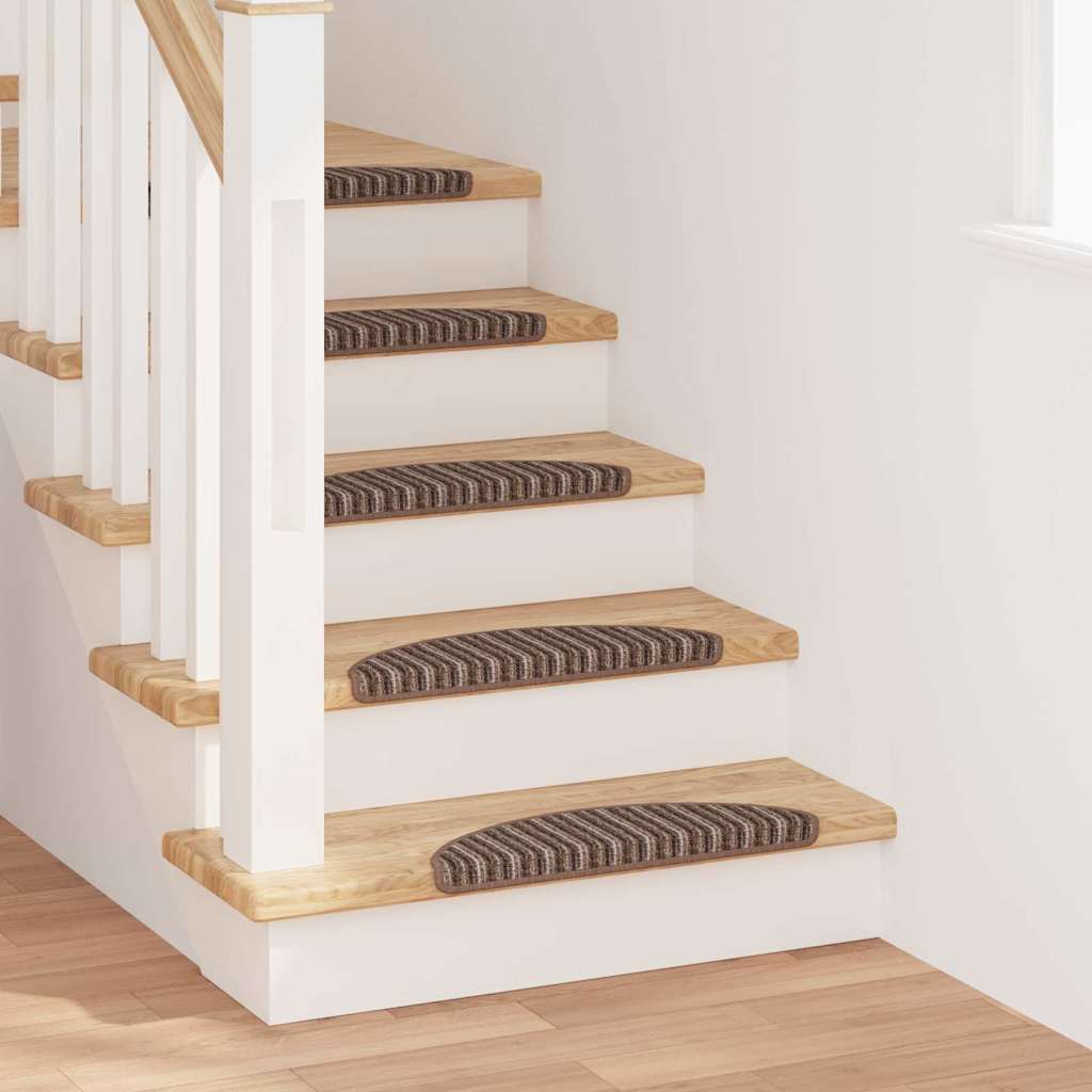 Vidaxx tapis d'escalier autocollants 15 pcs marron 56 x 17 x 3 cm