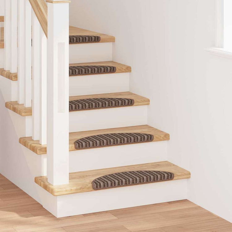 Vidaxx tapis d'escalier autocollants 15 pcs marron 56 x 17 x 3 cm