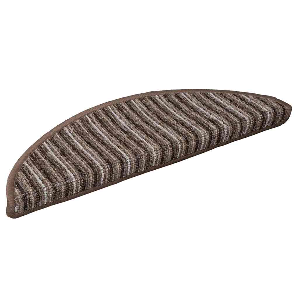Vidaxx tapis d'escalier autocollants 15 pcs marron 56 x 17 x 3 cm