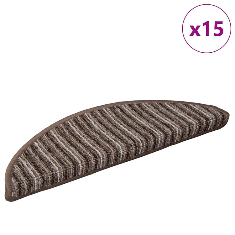Vidaxx tapis d'escalier autocollants 15 pcs marron 56 x 17 x 3 cm