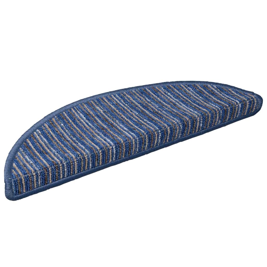 Vidaxx tapis d'escalier autocollants 15 pcs bleu 56 x 17 x 3 cm