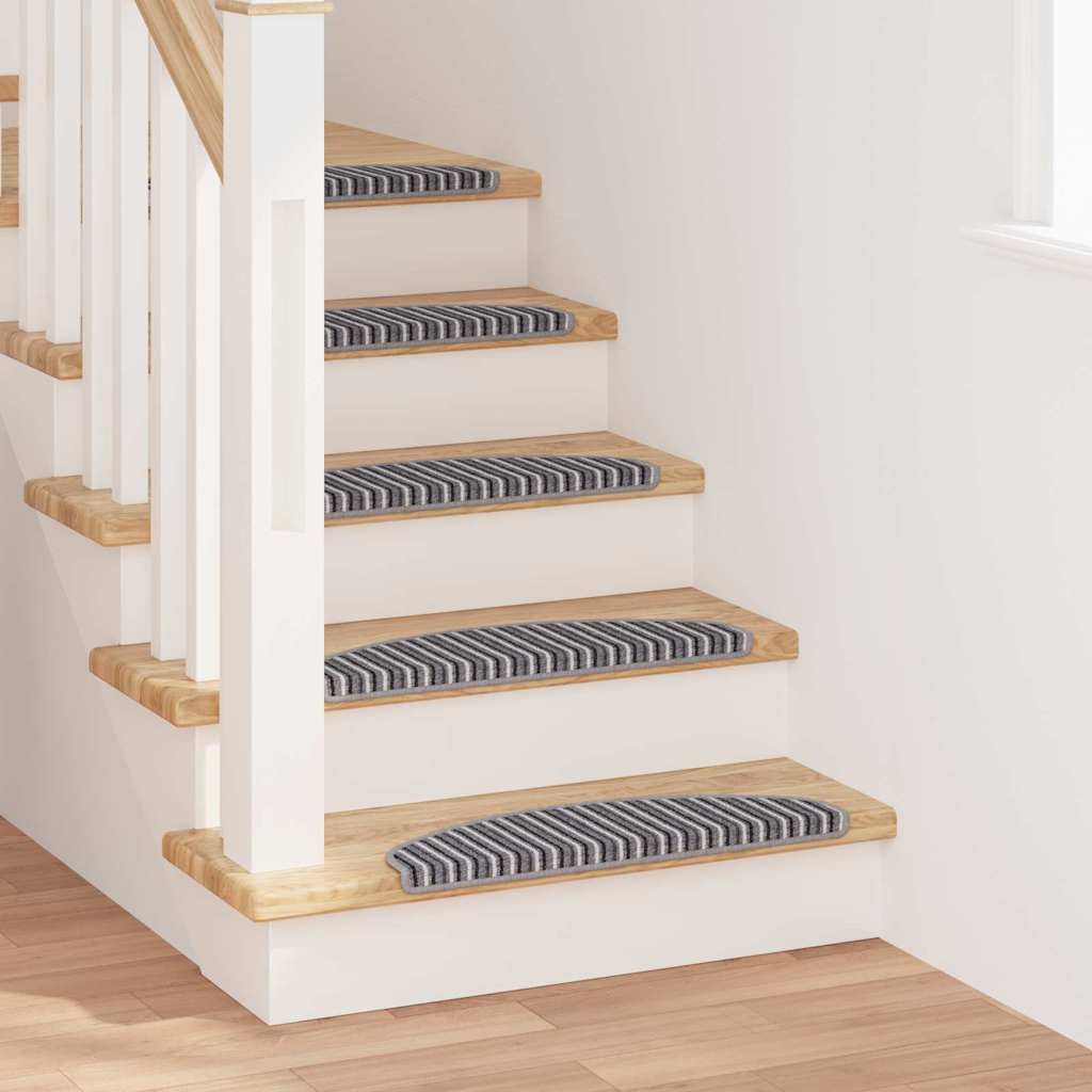 Vidaxx tapis d'escalier autocollants 15 pcs gris 65 x 21 x 4 cm