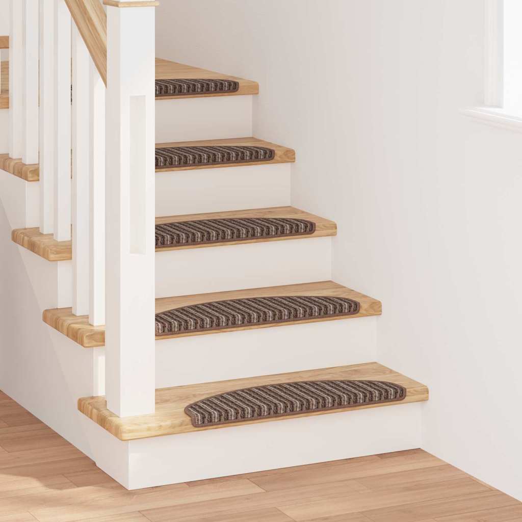 Vidaxx tapis d'escalier autocollants 15 pcs marron 65 x 21 x 4 cm