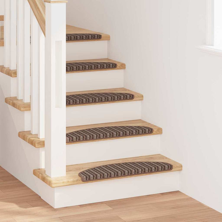 Vidaxx tapis d'escalier autocollants 15 pcs marron 65 x 21 x 4 cm
