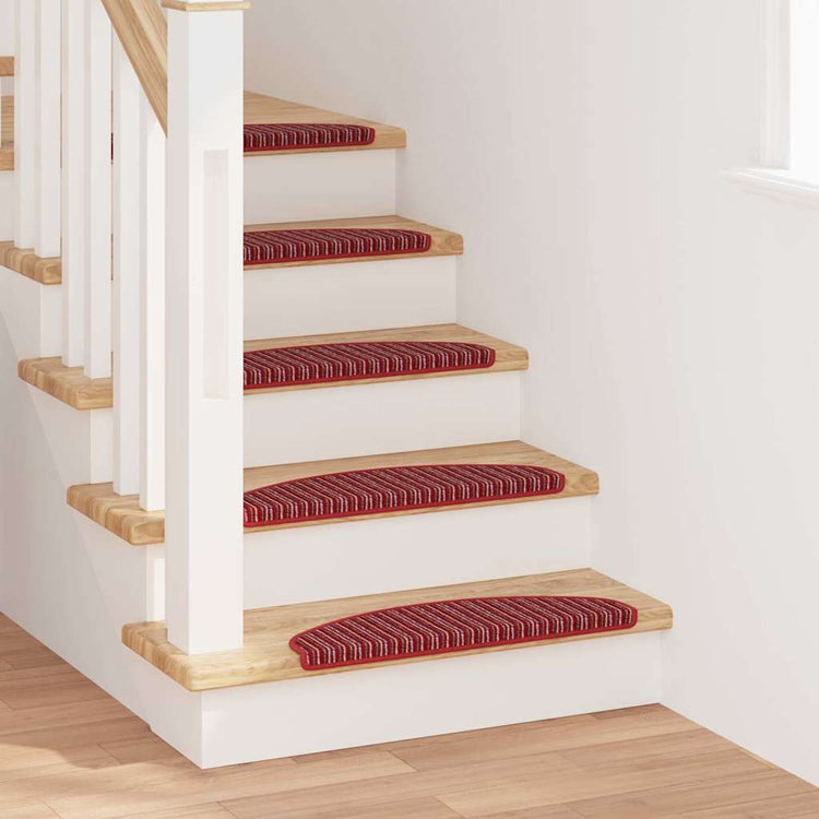 Vidaxx tapis d'escalier autocollants 15 pcs rouge 65 x 21 x 4 cm