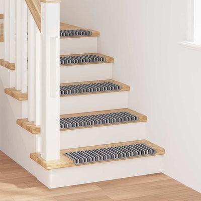 Vidaxx tapis d'escalier autocollants rayés 15 pcs gris 65 x 21 x 4 cm