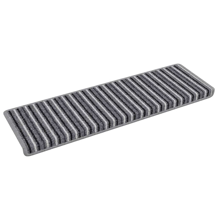 Vidaxx tapis d'escalier autocollants rayés 15 pcs gris 65 x 21 x 4 cm