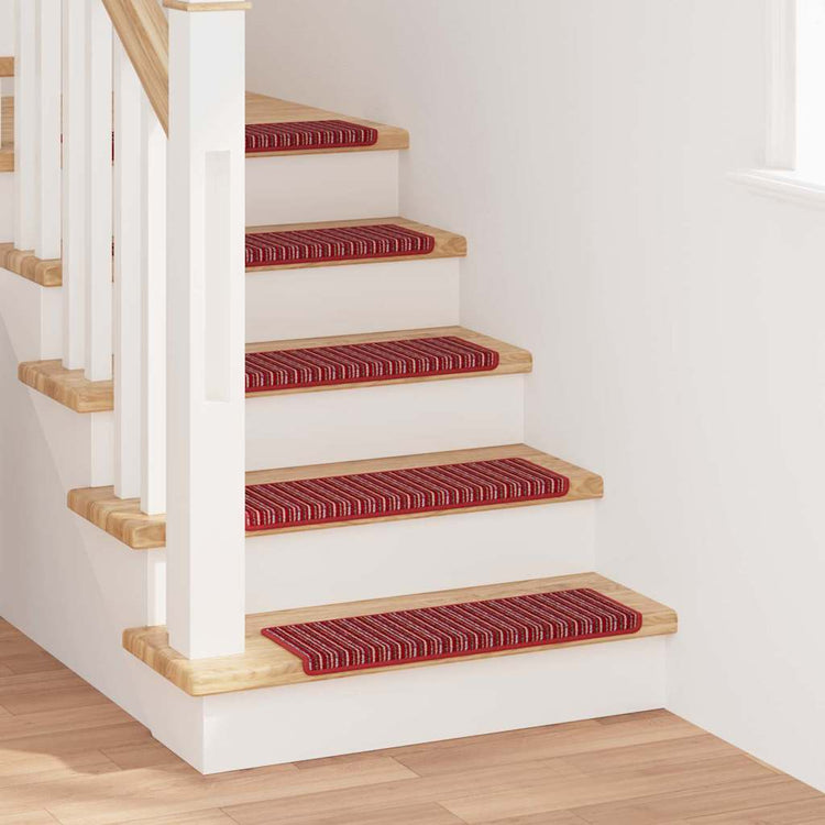 Vidaxx tapis d'escalier autocollants rayés 15 pcs rouge 65 x 21 x 4 cm