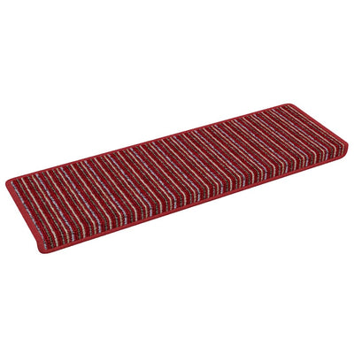 Vidaxx tapis d'escalier autocollants rayés 15 pcs rouge 65 x 21 x 4 cm