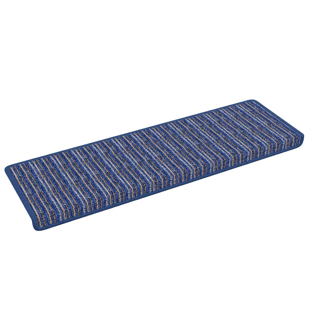 Vidaxx tapis d'escalier autocollants rayés 15 pcs bleu 65 x 21 x 4 cm
