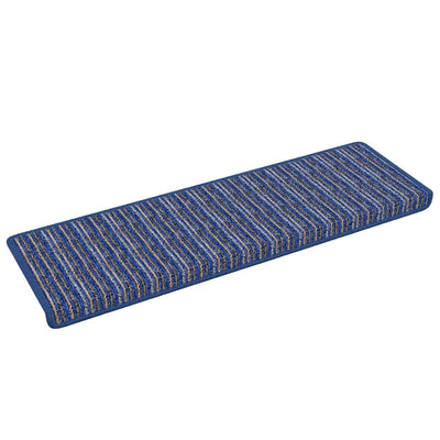 Vidaxx tapis d'escalier autocollants rayés 15 pcs bleu 65 x 21 x 4 cm