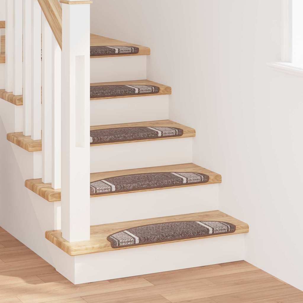 Vidaxx tapis d'escalier autocollants semi-circulaires 15 pcs marron 65 x 21 x 4 cm