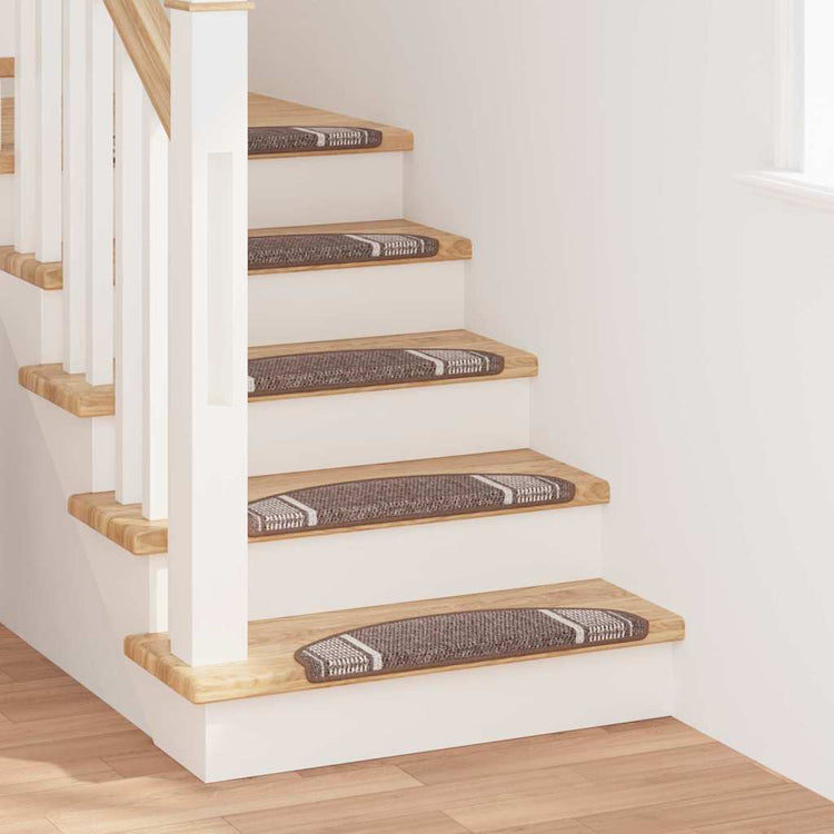 Vidaxx tapis d'escalier autocollants semi-circulaires 15 pcs marron 65 x 21 x 4 cm