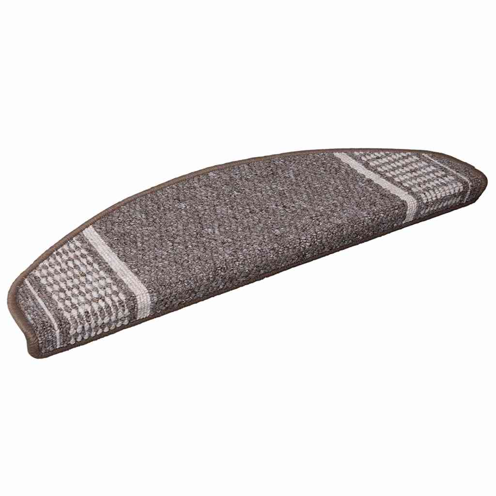 Vidaxx tapis d'escalier autocollants semi-circulaires 15 pcs marron 65 x 21 x 4 cm