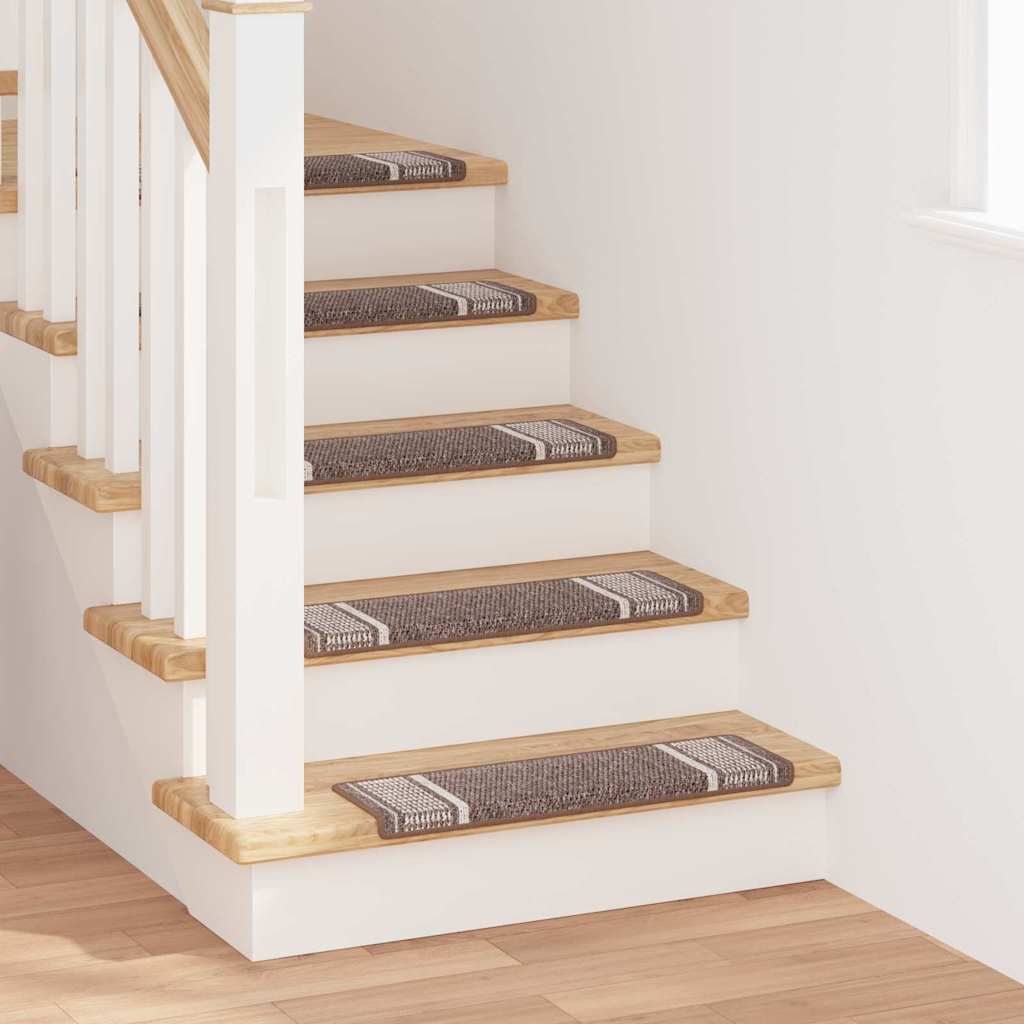 Vidaxx tapis d'escalier autocollants 15 pcs marron 65 x 21 x 4 cm